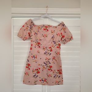 Leith Pink Floral Mini Dress